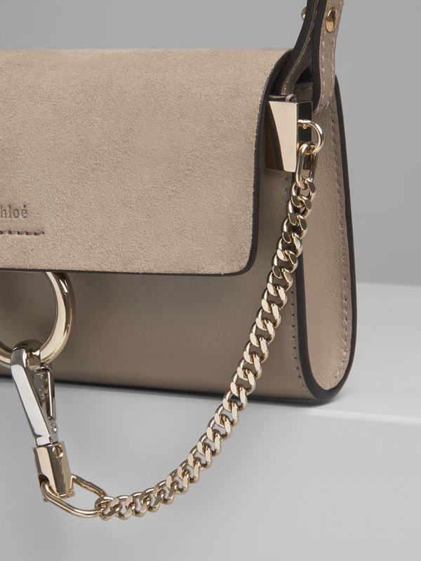 Chloé Carteras Mujer Faye Gris Suede FCRO24197